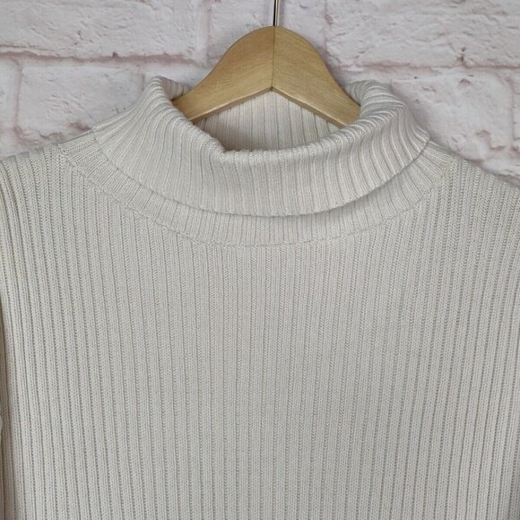 Vintage American Creations Cable Knit Sweater Womens Mock Neck Cream USA - Picture 6 of 12